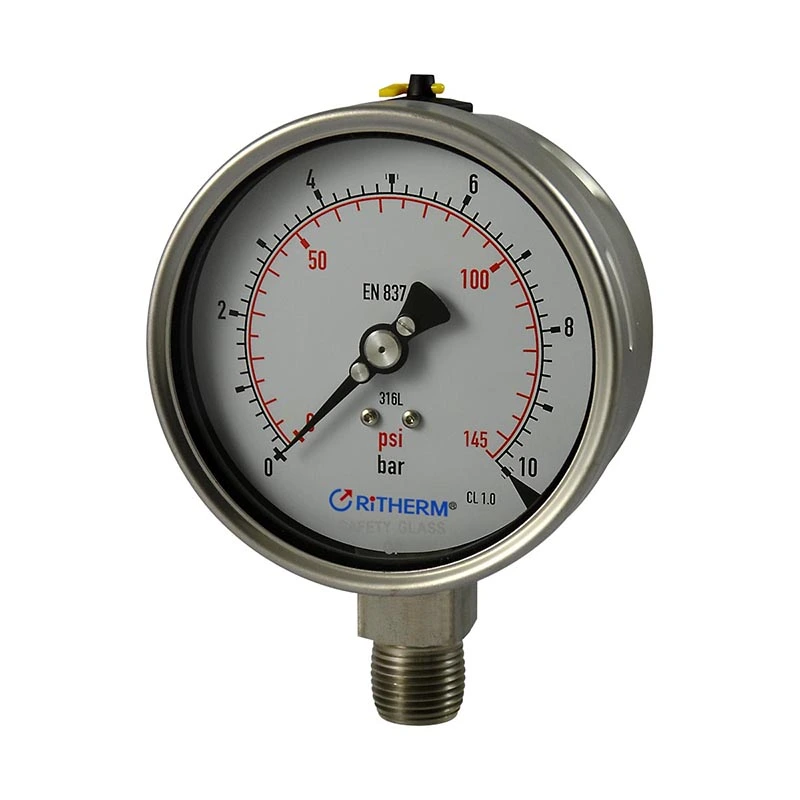 లేజర్ వెల్డెడ్ ఆల్ స్టెయిన్‌లెస్ స్టీల్ ప్రెజర్ గేజ్